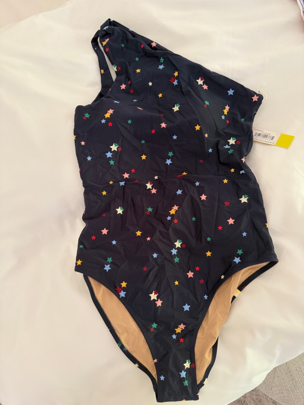 summersalt Navy One-Shoulder Star Print One-Piece Swimsuit